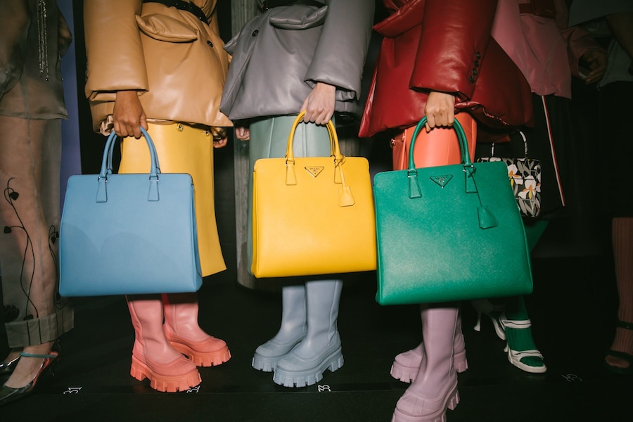 Backstage at the Prada AW20 fashion show 12 11