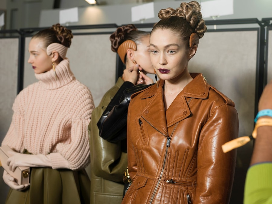 Backstage at the AW20 Fendi fashion show Gigi Hadid 3 2