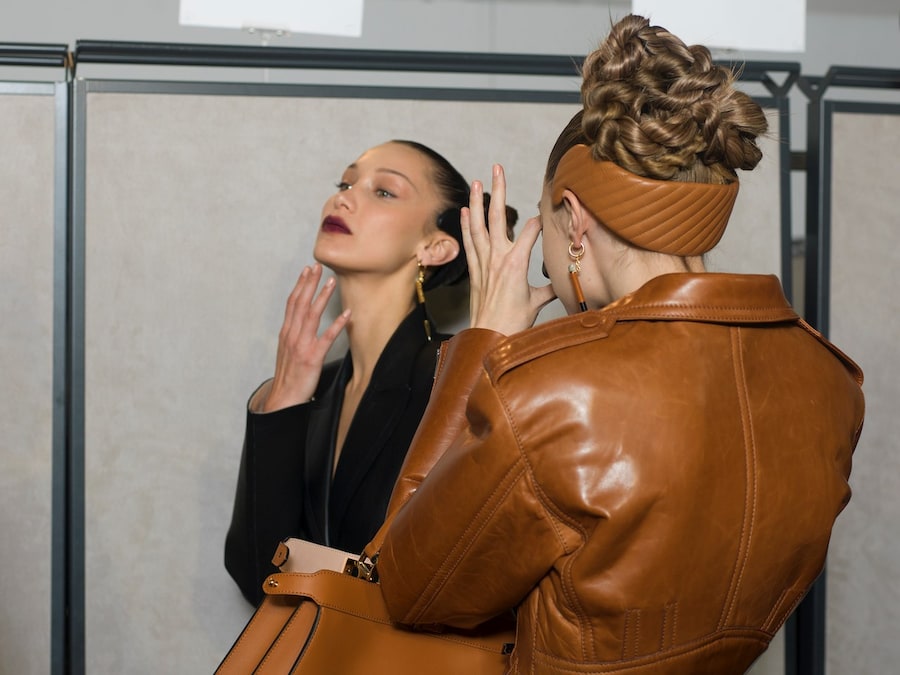 Backstage at the AW20 Fendi fashion show Bella Gigi Hadid 5 4