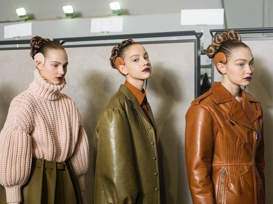 Backstage at the AW20 Fendi fashion show Gigi Hadid 8 7