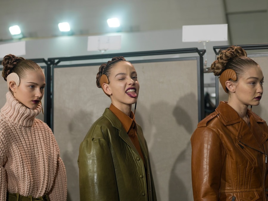 Backstage at the AW20 Fendi fashion show Gigi Hadid 9 8
