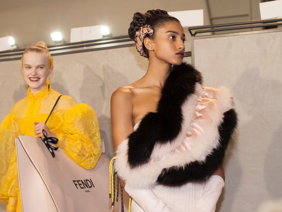 Backstage at the AW20 Fendi fashion show 16 15