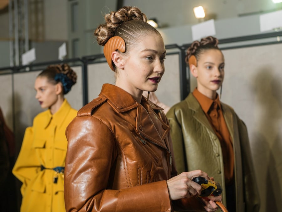 Backstage at the AW20 Fendi fashion show Gigi Hadid 22 21