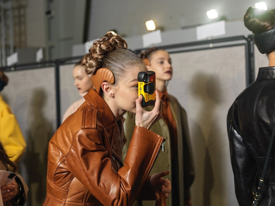 Backstage at the AW20 Fendi fashion show Gigi Hadid 29 28