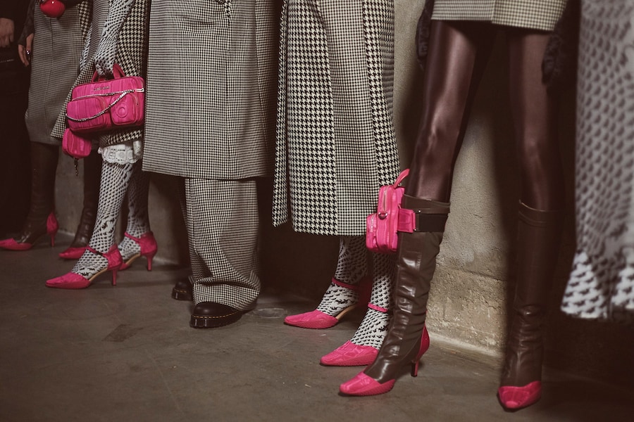 Backstage at the AW20 Marine Serre fashion show 6 5