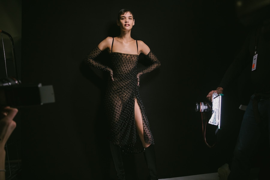 Backstage at the AW20 Mugler fashion show 25 24