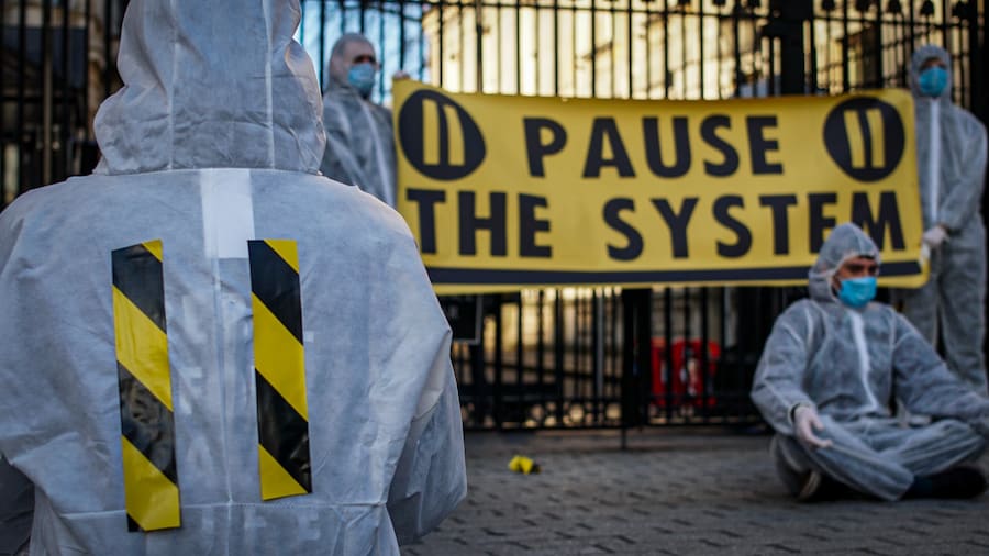 Pause the System coronavirus protest 3 2