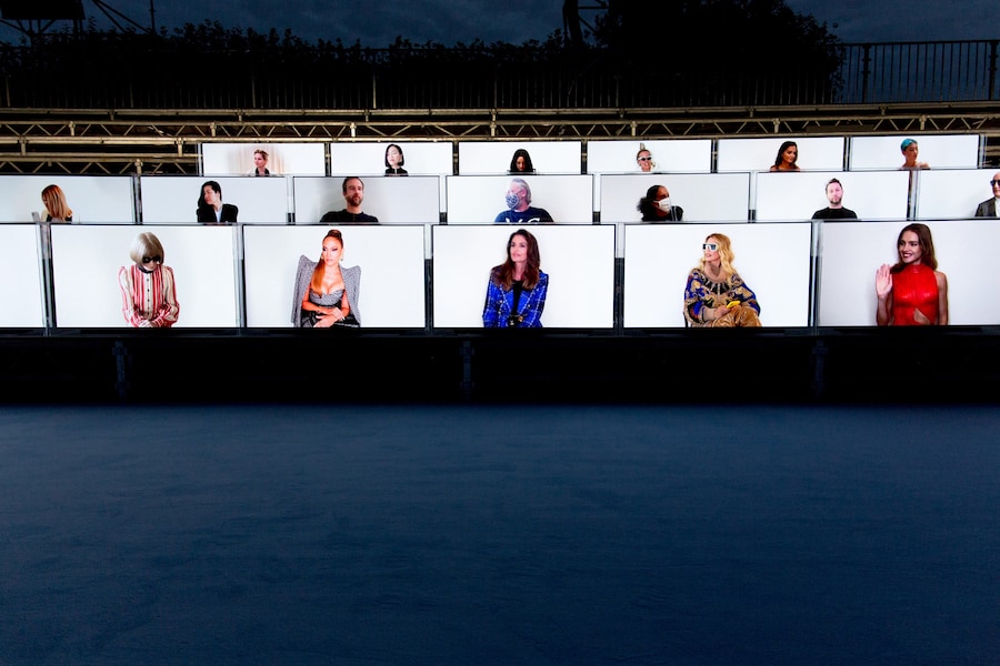Balmain SS21 Front row guests on tv screens 0