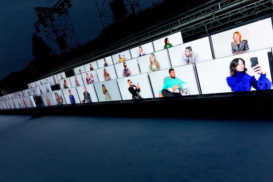 Balmain SS21 Front row guests on tv screens 7