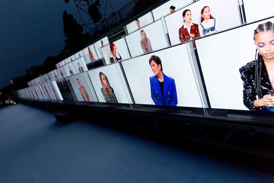 Balmain SS21 Front row guests on tv screens 8