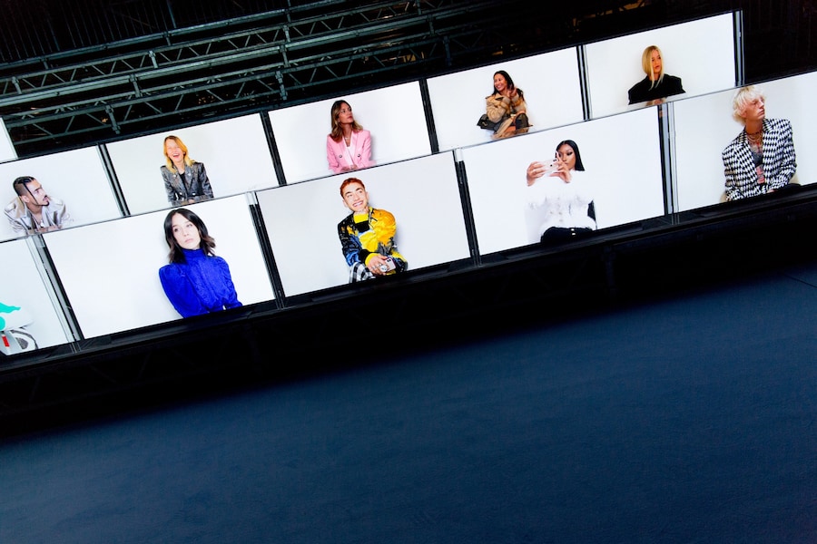 Balmain SS21 Front row guests on tv screens 9