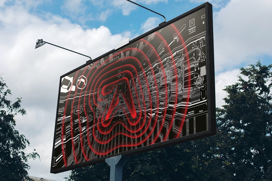 Aphex Twin billboard in Los Angeles, 2020