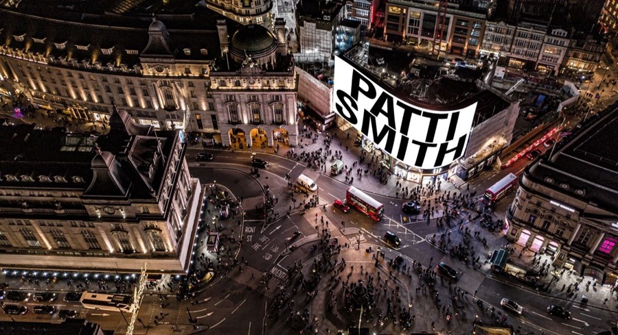 Patti Smith at Piccadilly Circus