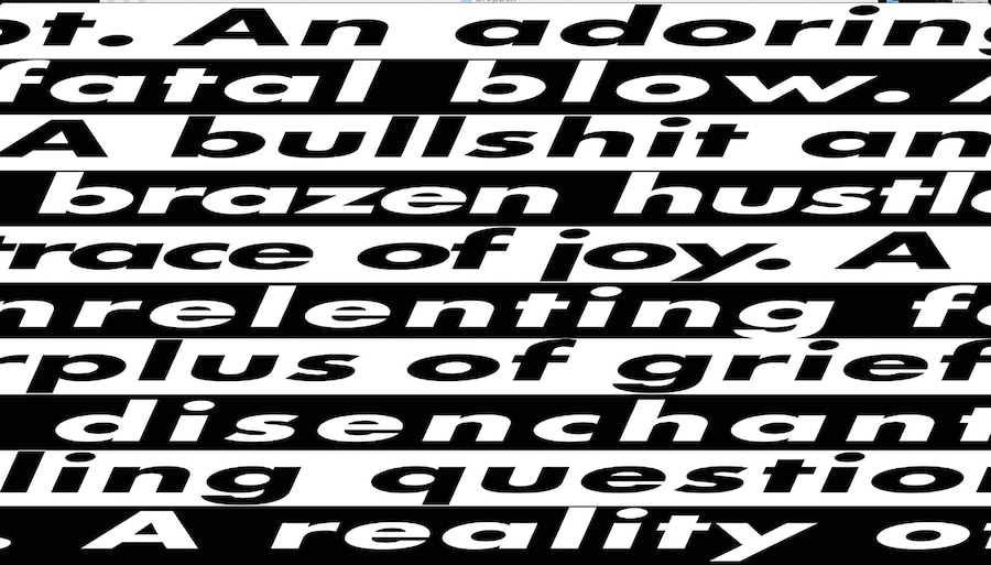 Barbara Kruger, still from the video “Untitled (No Comment)” 5