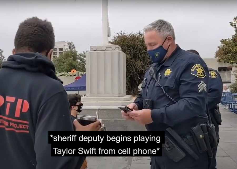 Police play Taylor Swift to block BLM protester’s video