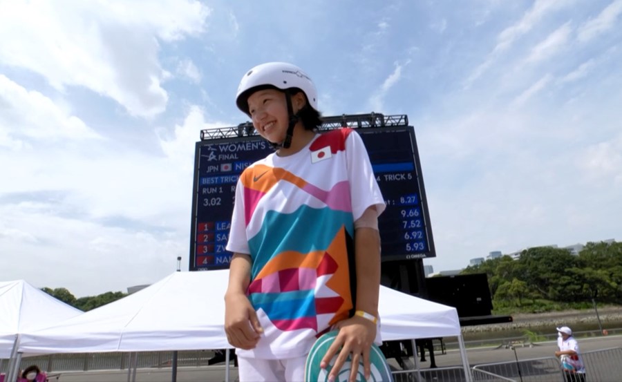 Momiji Nishiya wins in women’s skateboarding, Olympics 2020