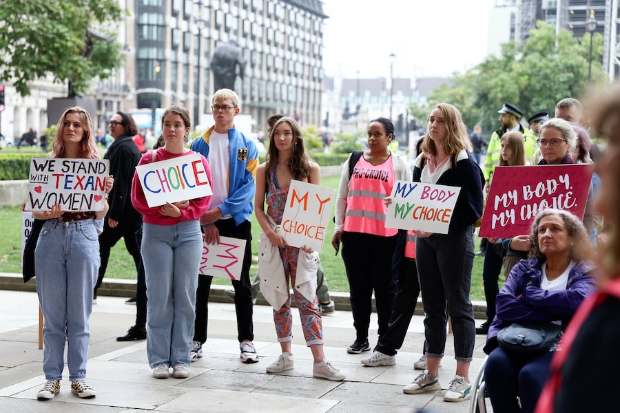 Texas abortion ban protest in London 8 16