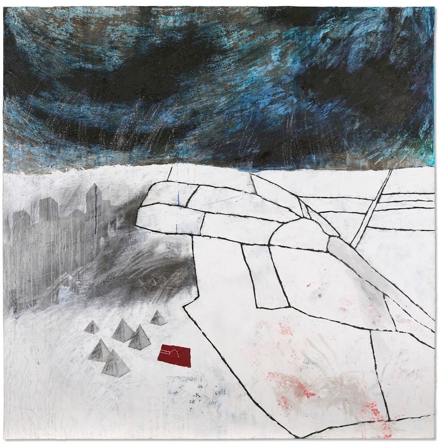 Stanley Donwood, “Hotels and a Swimming Pool” (1999) 1