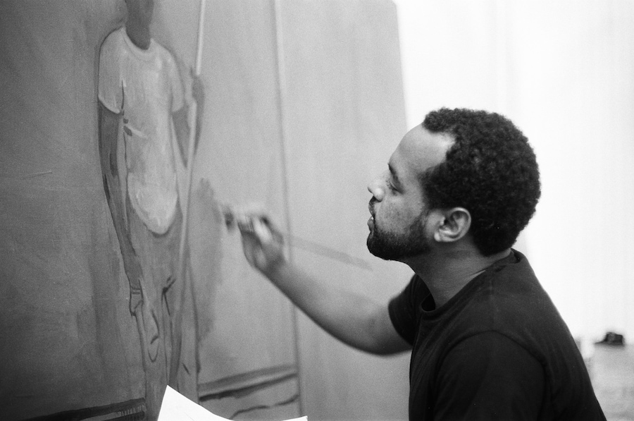 Noah Davis at work, Los Angeles (2009) 9
