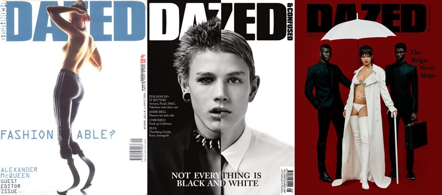 Dazed September 1998, August 2007, and autumn 2021