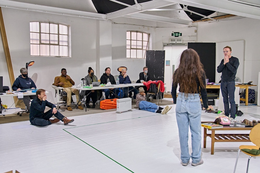 10. The Company in rehearsal for The Collaboration 9