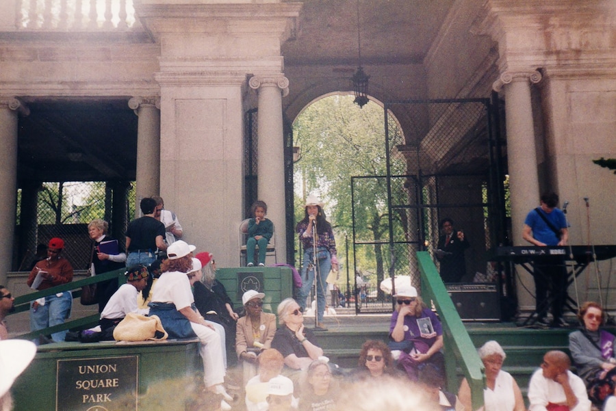 Kwan and Kia Speaking at a Union Square Rally (199 11
