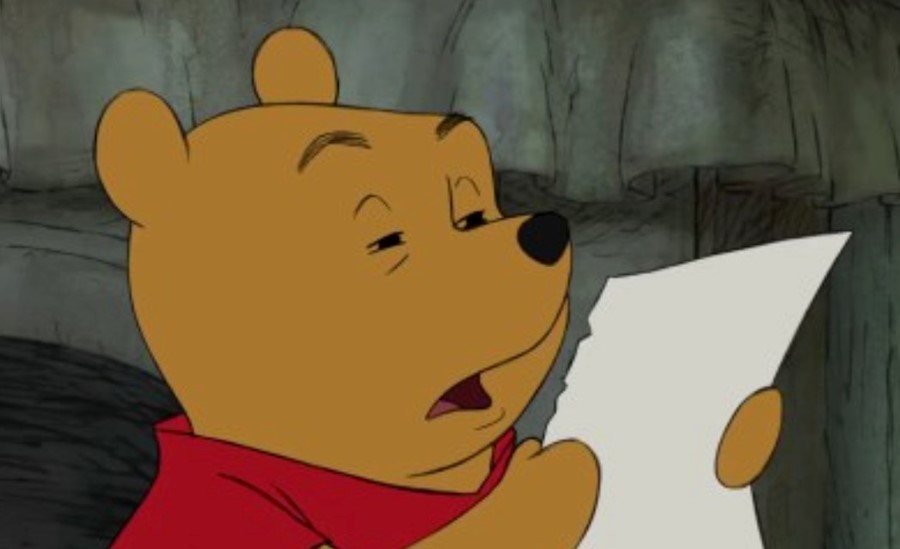 Winnie the Pooh reading meme
