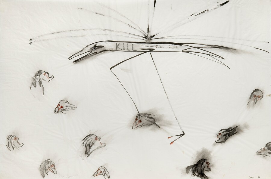 Nancy Spero, “Gunship Victim” (1967) 4