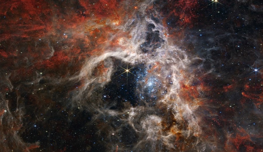  Tarantula Nebula, via Webb’s Near-Infrared Camera (NIRCam)