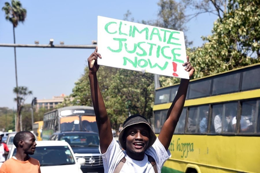 Climate protester
