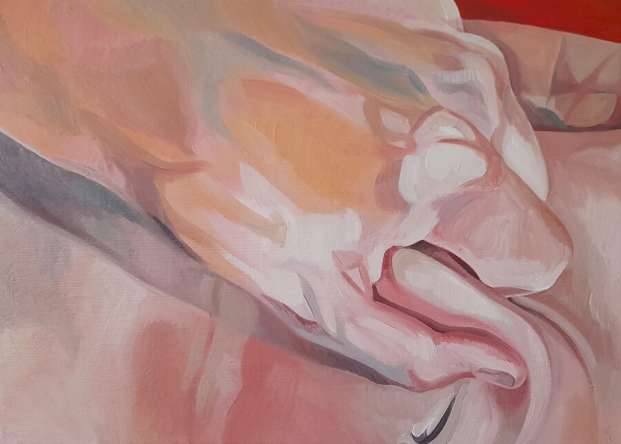 Moussa David Saleh, Trying (iii), 2022, Oil on Can 4