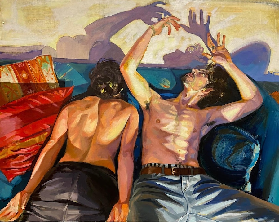 Naila Hazell, Interacting with shadows, 2022, Oil 18