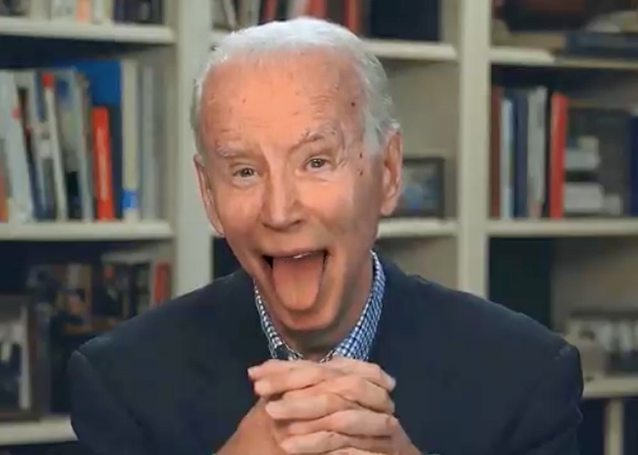 Joe Biden sticks his tongue out in deepfake image