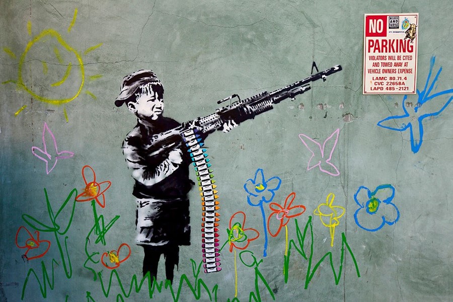 Street art by Banksy in Los Angeles