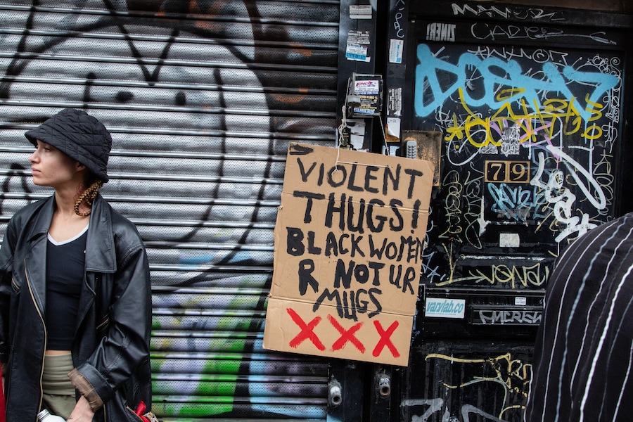 Protesters outside Peckham Hair and Cosmetics 6