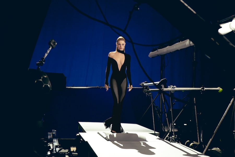 BTS of Hunter Schafer for Mugler Angel Elixir 11