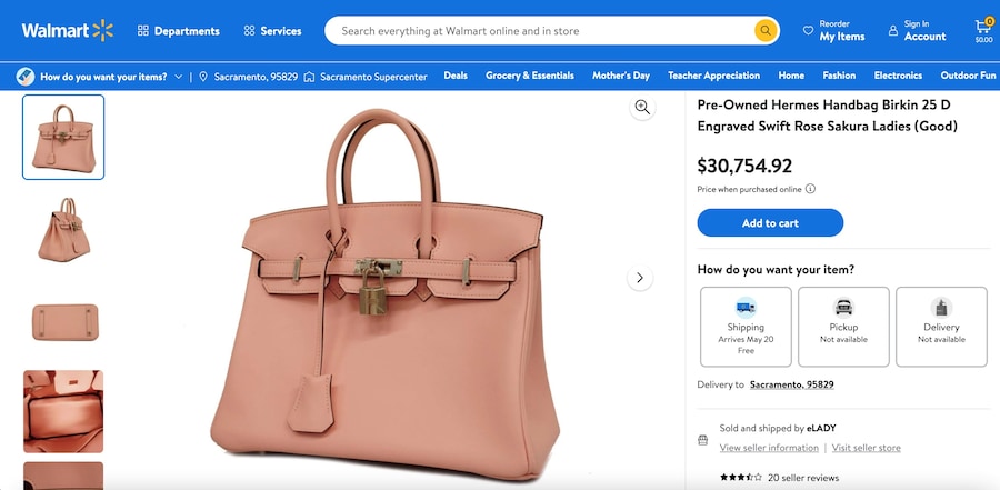 Hermes Birkin Walmart online store