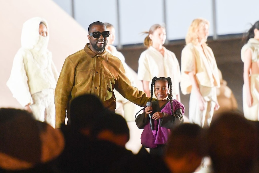 Kanye West and his daughter North West 