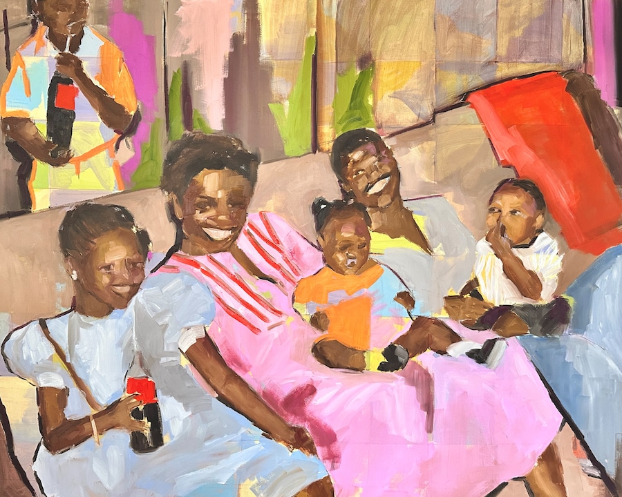 Damilola Onosowobo, Chewing on a straw, 2023, Oil 6