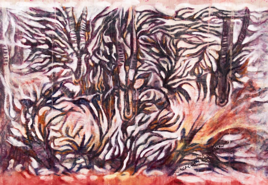 Theresa Musoke, Antelope (Thicket), 2021, Mixed me 14