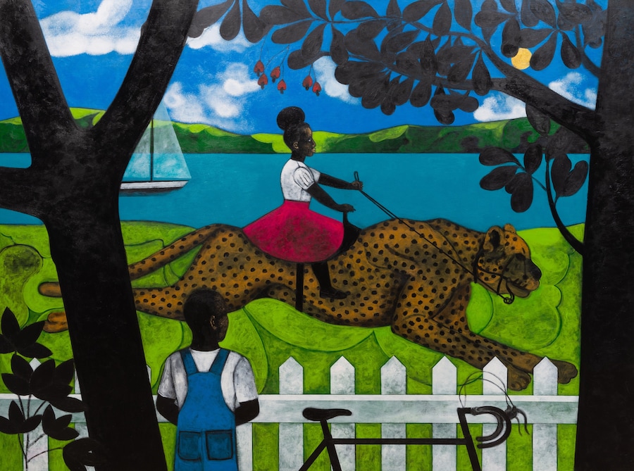 Abe Odedina, The girl next door, 2023, Acrylic on 15