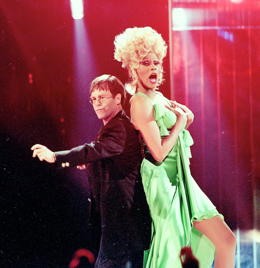 RuPaul with Elton John at the Brits, 1994 11
