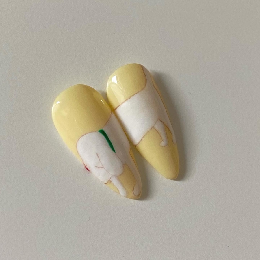 Yoshitomo Nara-inspired nail art 8