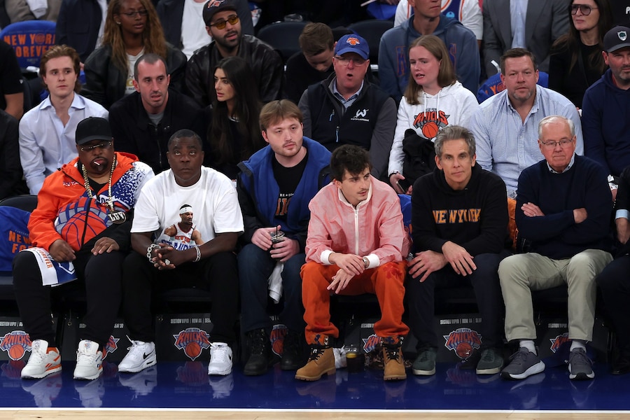Timoth&#233;e Chalamet at the Knicks game 7