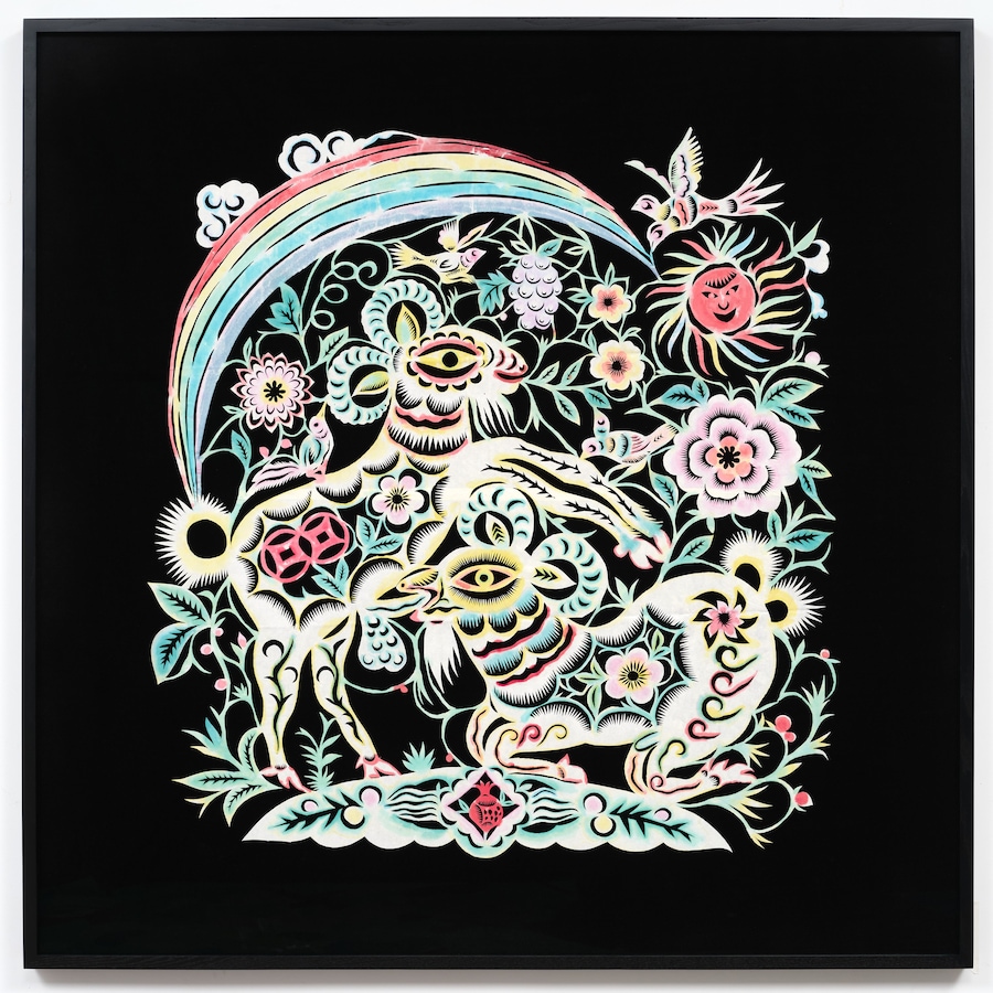 Xiyadie, Rainbow Sheeps, 2021, 138 x 138 cm framed 1