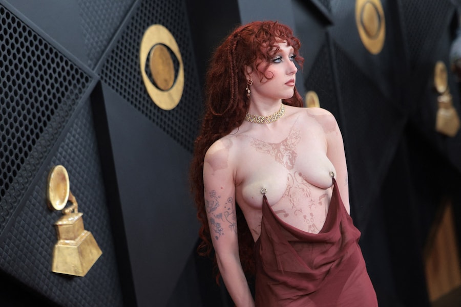 Chappell Roan Mugler nipple ring dress 0