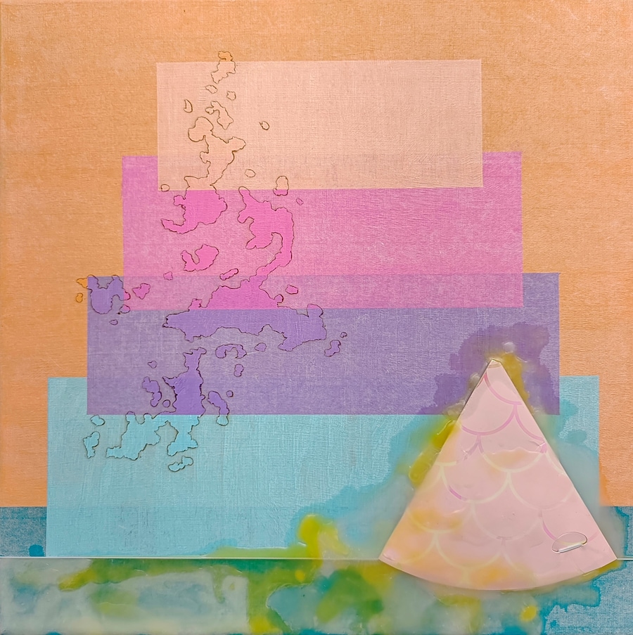 Family Love (X), Canvas, Chinese paper, Acrylic, W 2