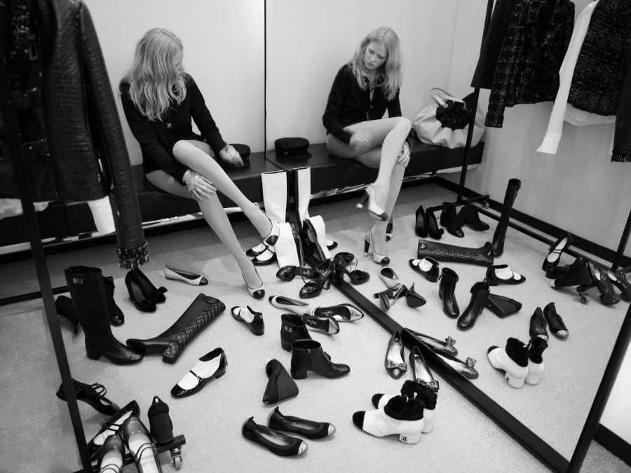 Still from Karl Lagerfeld's "Fitting Room Follies"