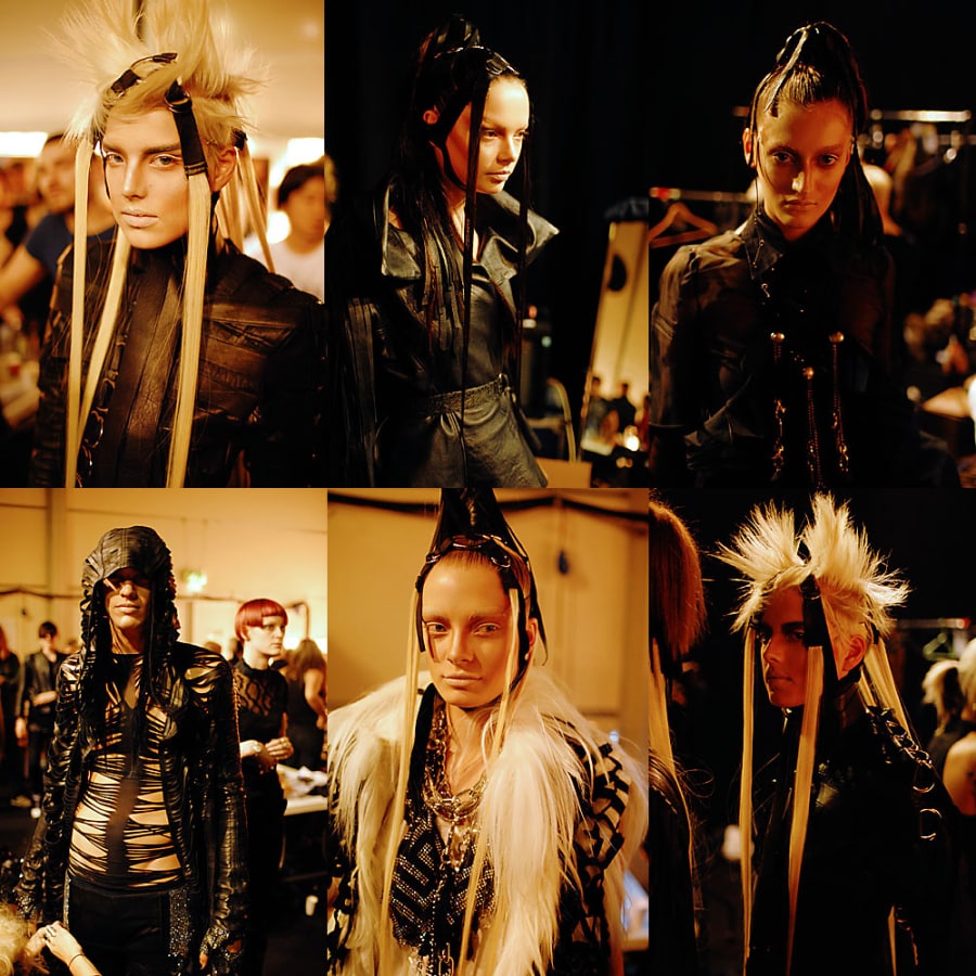 Gareth Pugh SS08 backstage images by Alistair Alla 5