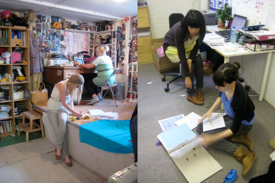 Right: Vivienne and Zoe, in Laura's studio, workin 19